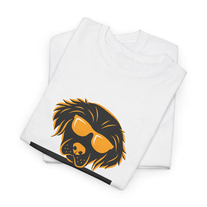 Golden Retriever with Sign //  Unisex Heavy Cotton Tee