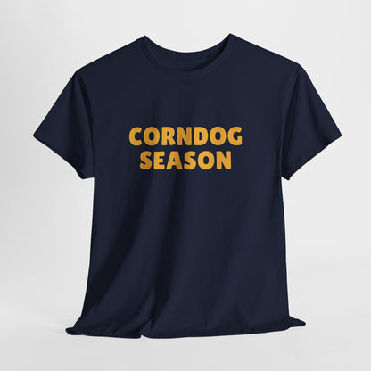 Funny Corndog Season // Unisex Heavy Cotton Tee | Perfect for Food Lovers and Festivals