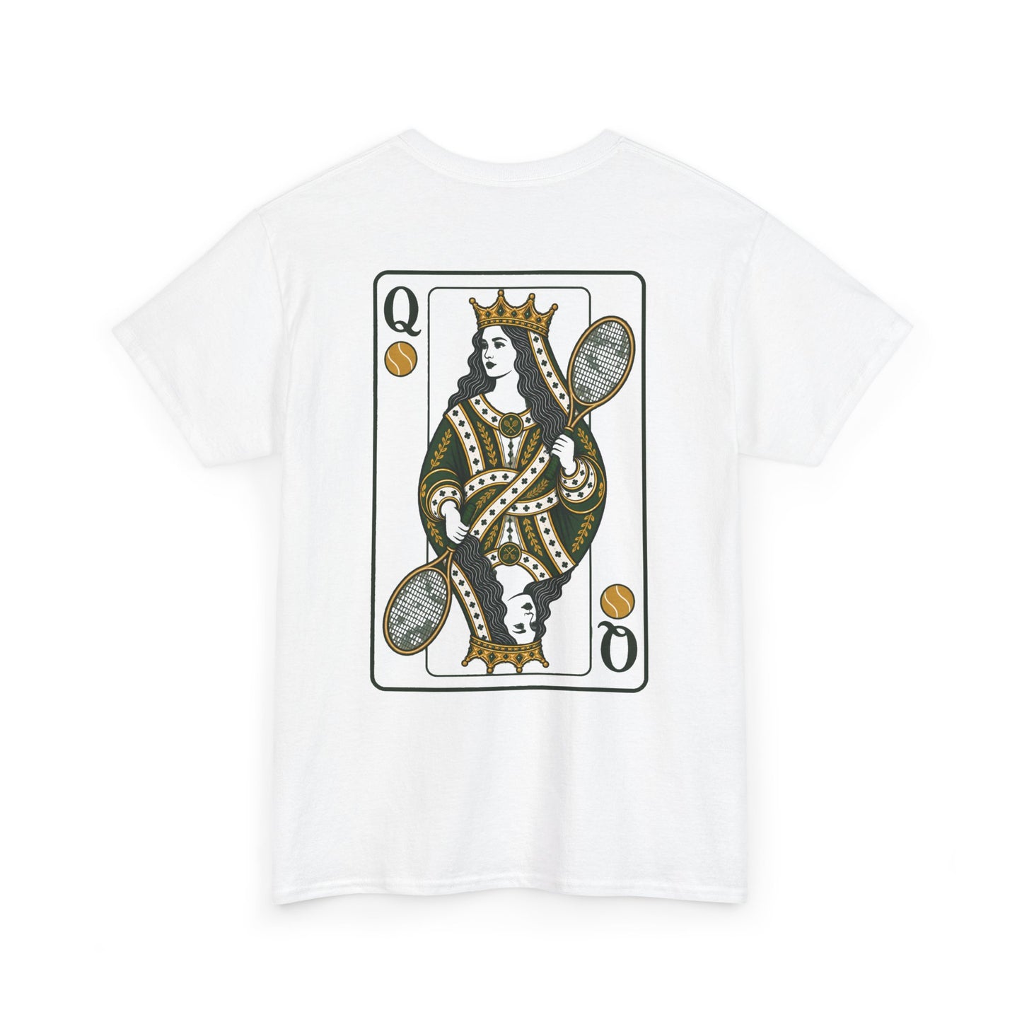 Tennis - Queen of the Court - Vintage Playing Card Graphic T-Shirt