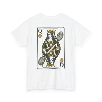 Tennis - Queen of the Court - Vintage Playing Card Graphic T-Shirt