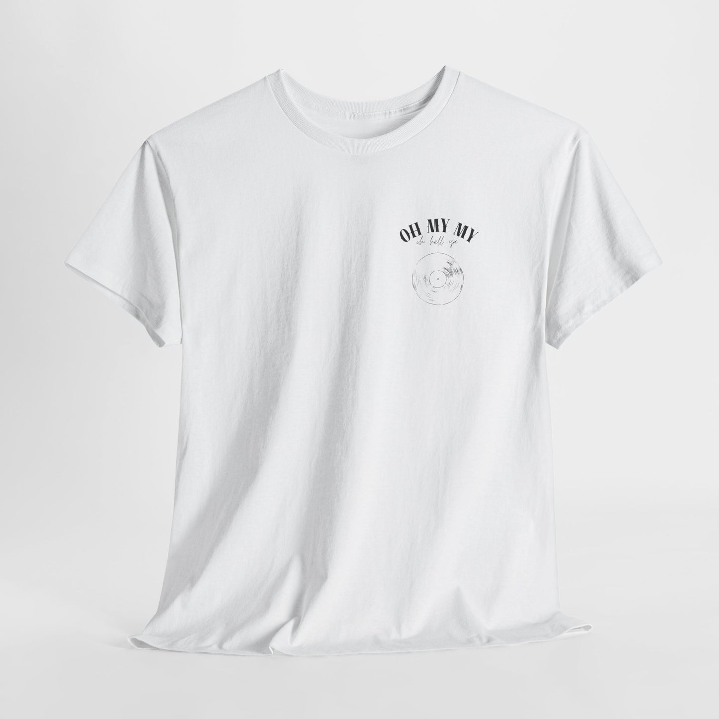 Oh My My Vintage Vinyl Graphic - Pocket Placement // Unisex Heavy Cotton Tee - Perfect for Music Lovers