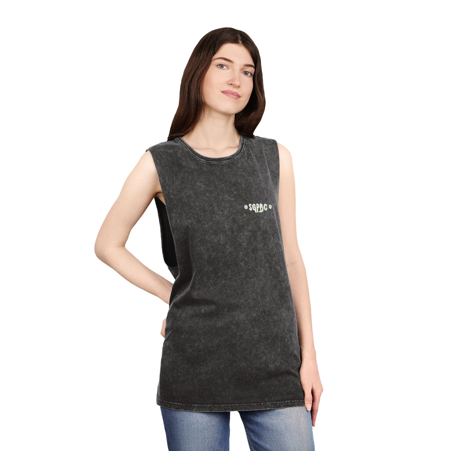 SGPBC White // Custom Unisex Stonewash Tank Top