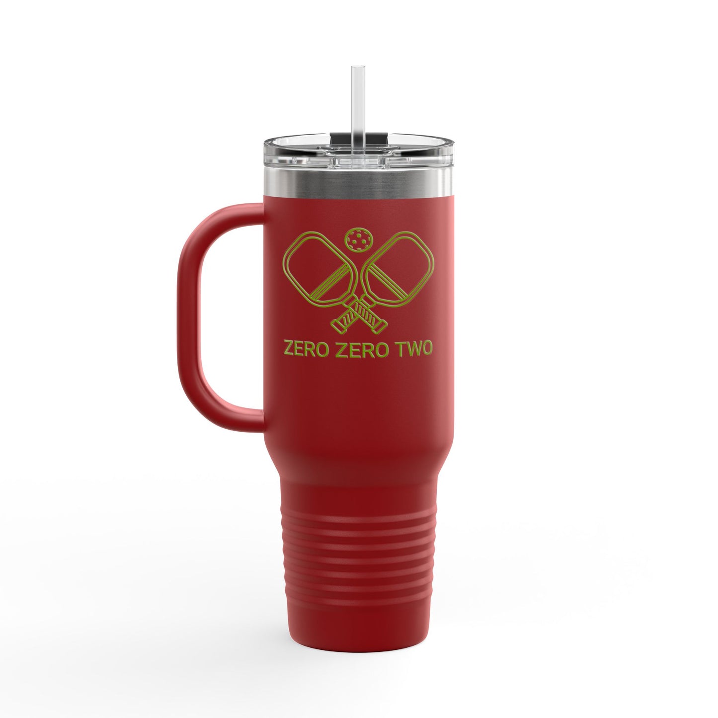 Zero Zero Two // Insulated Travel Mug, 40oz - Blue Text