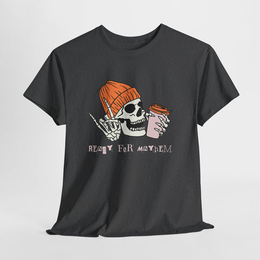 Skull Graphic Tee, Unisex Heavy Cotton, Casual Streetwear, Grunge Aesthetic, Halloween Costume, Gift for Him/Her