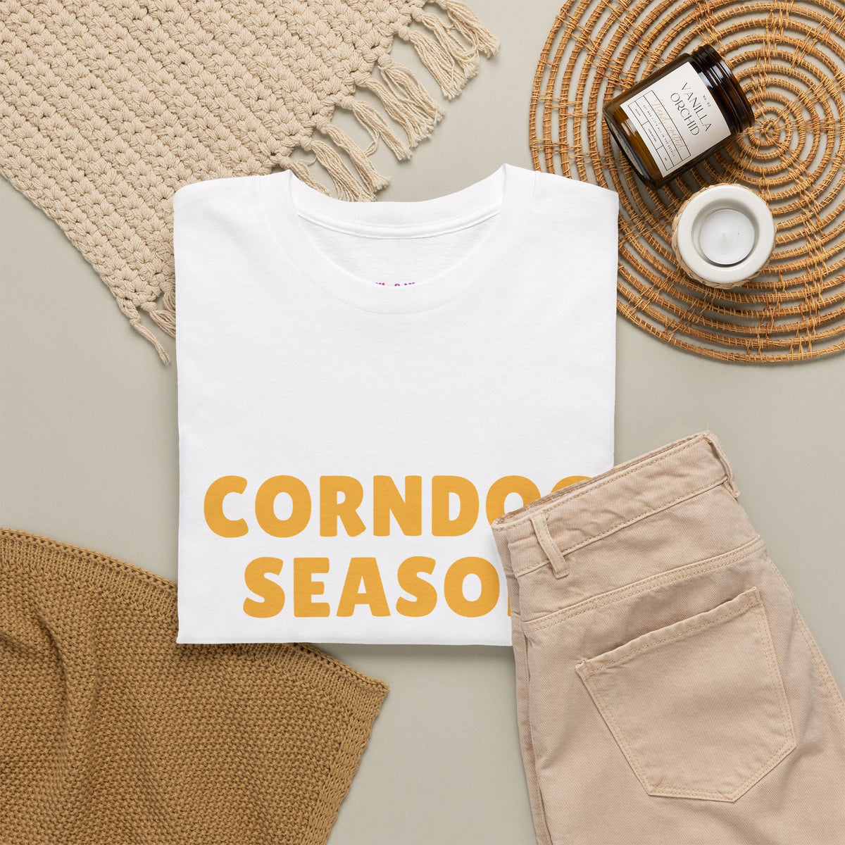 Funny Corndog Season // Unisex Heavy Cotton Tee | Perfect for Food Lovers and Festivals