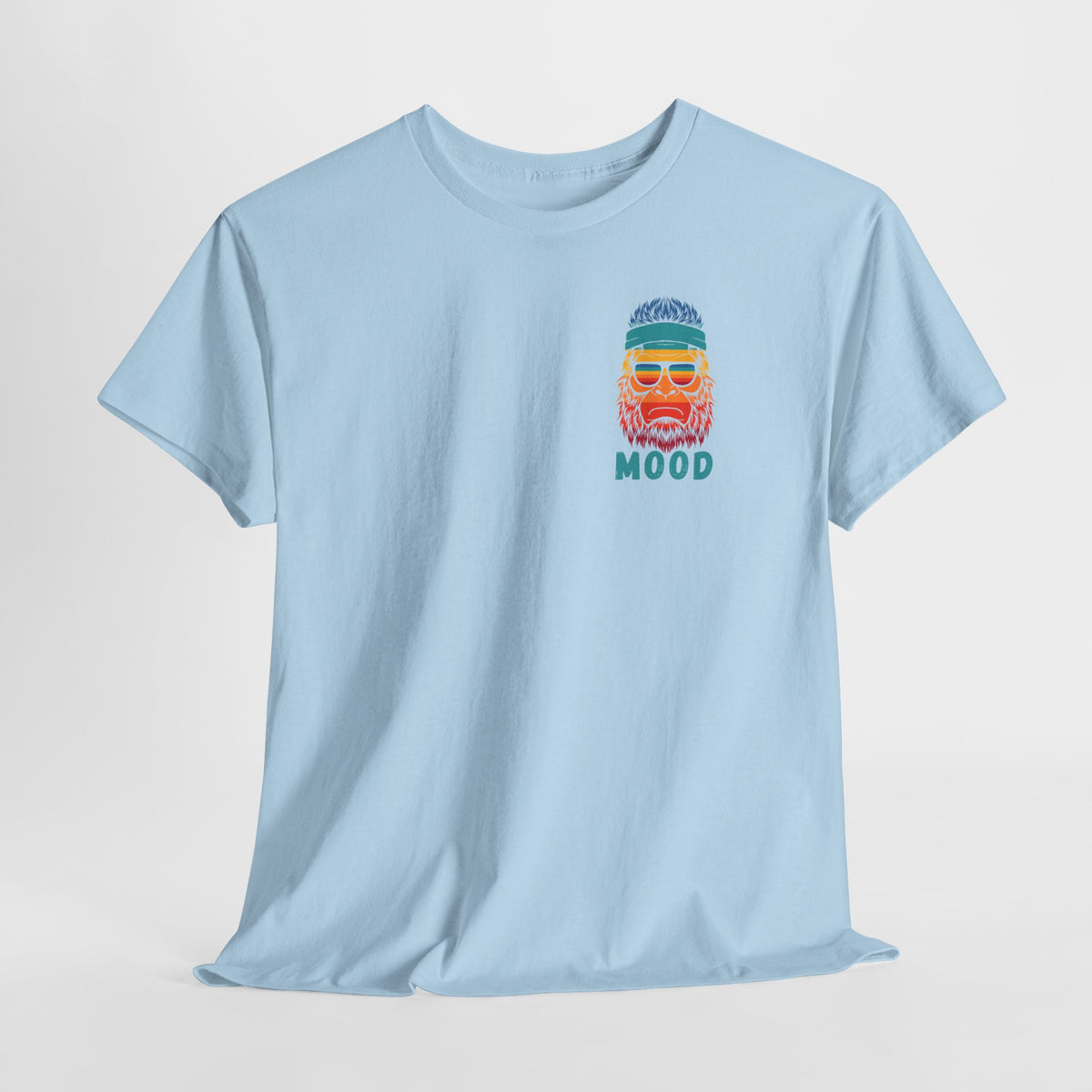 Bigfoot Mood - Pocket Placement // Retro Mood Unisex Heavy Cotton Tee - Colorful Graphic T-Shirt