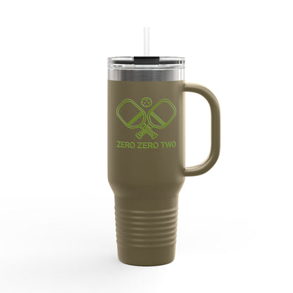 Zero Zero Two // Insulated Travel Mug, 40oz - Blue Text