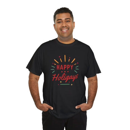 Happy Holigays Simple Unisex Heavy Cotton Tee