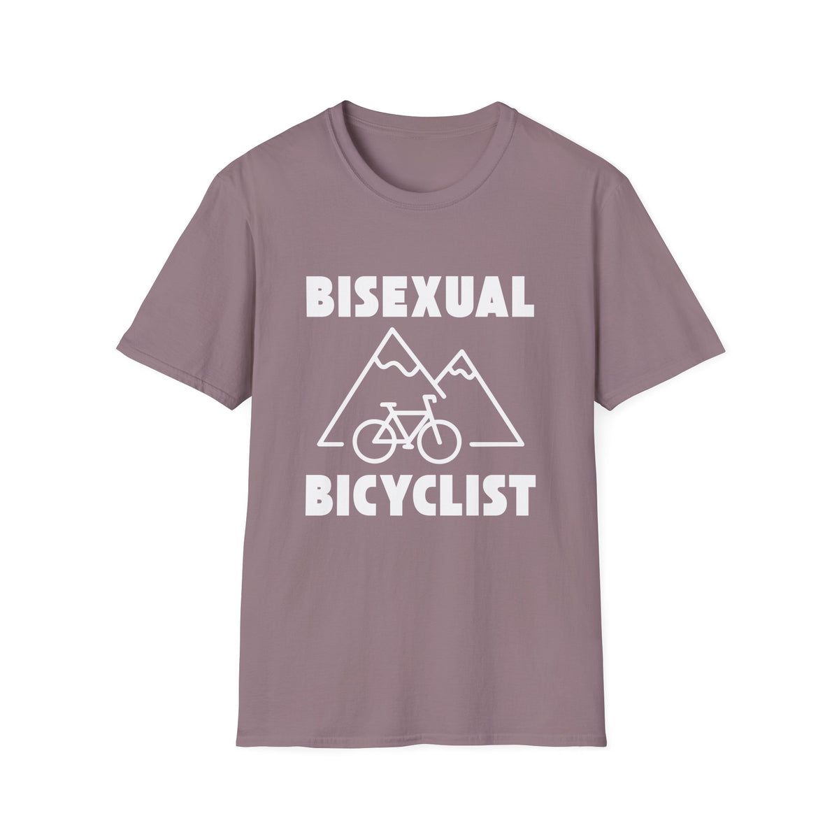 Bisexual (Mountain) Bicyclist  // Unisex Softstyle T-Shirt