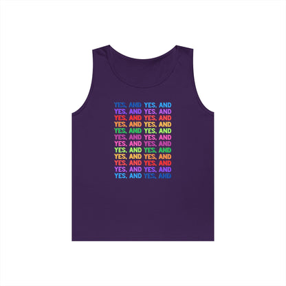 Improv, "Yes, And" // Positive Vibes Unisex Cotton Tank Top - Colorful 'YES' Design