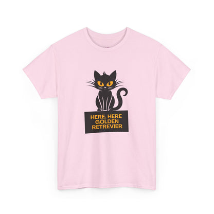 Black Cat with Sign //  Unisex Heavy Cotton Tee