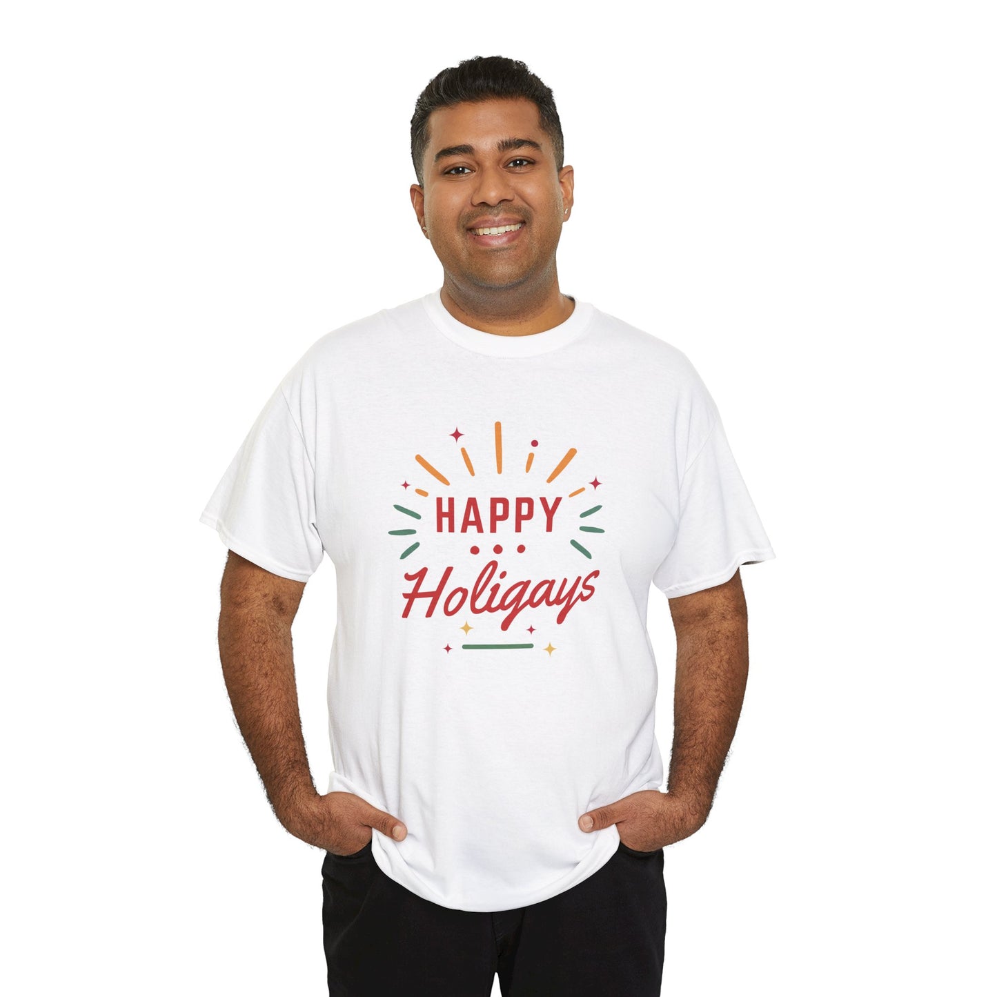 Happy Holigays Simple Unisex Heavy Cotton Tee