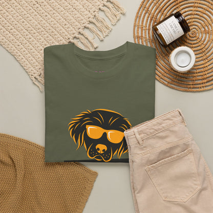 Golden Retriever with Sign //  Unisex Heavy Cotton Tee