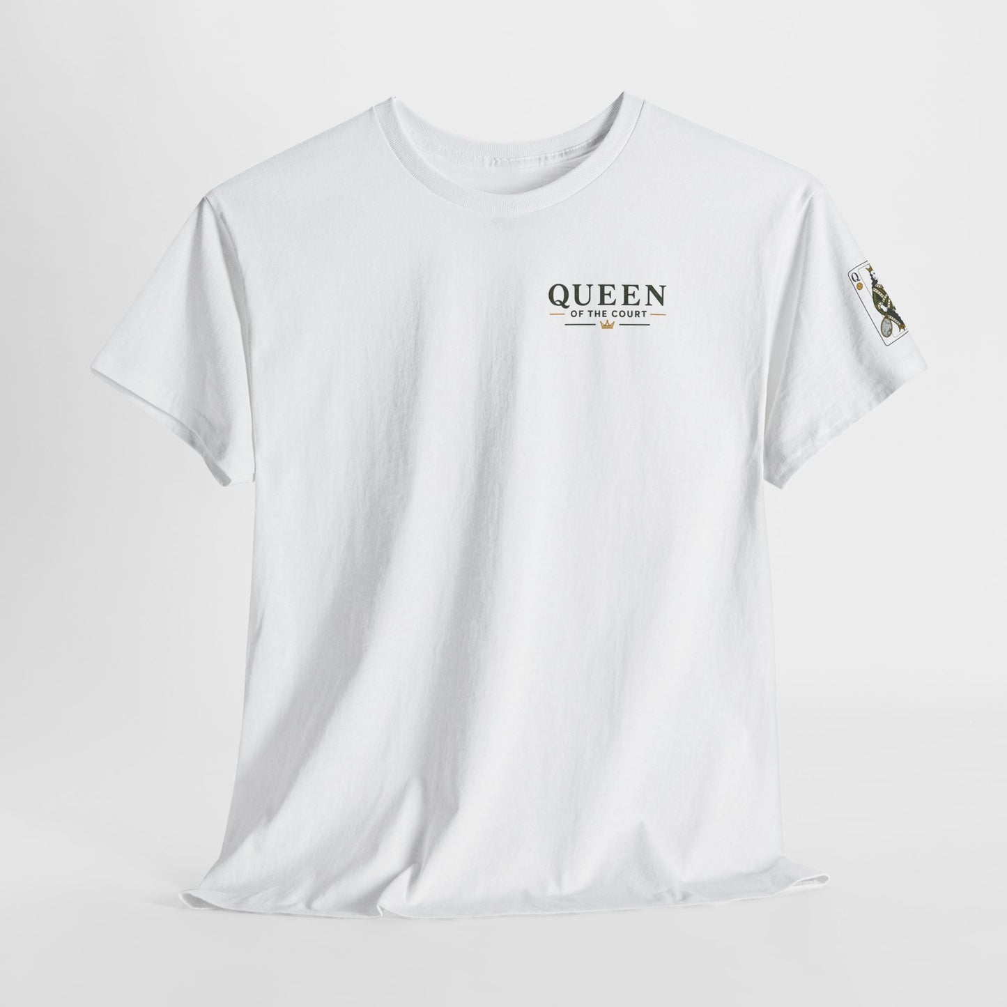 Tennis - Queen of the Court - Sleeve Print Vintage Playing Card Graphic T-Shirt