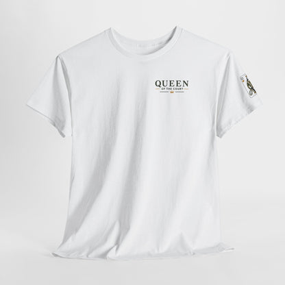 Tennis - Queen of the Court - Sleeve Print Vintage Playing Card Graphic T-Shirt