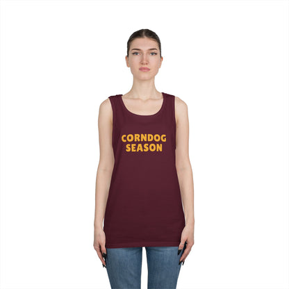 Corndog Season Unisex Heavy Cotton Tank Top - Fun Summer Apparel