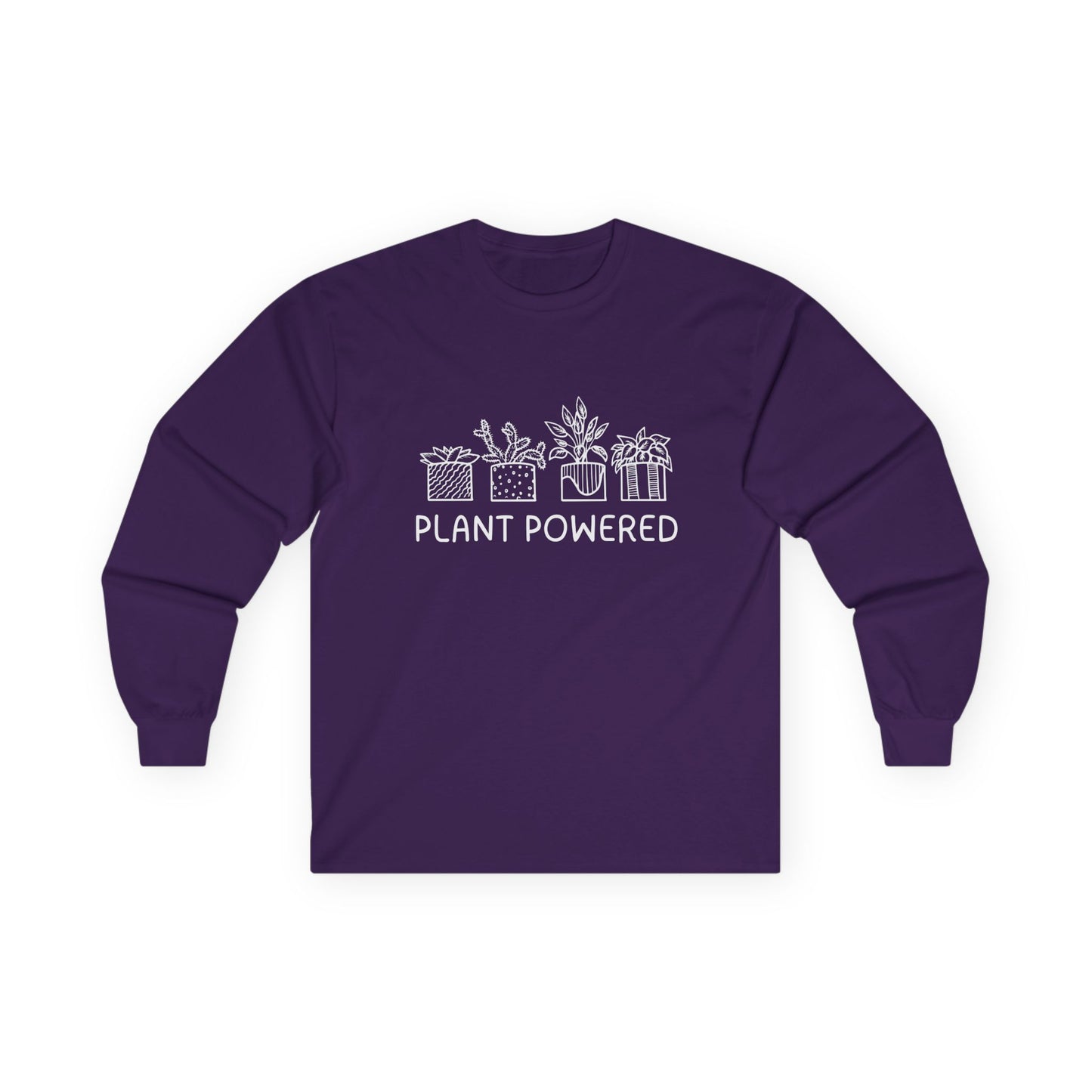 Plant Powered // Unisex Long Sleeve Tee - Eco-Friendly Plant Lovers Shirt