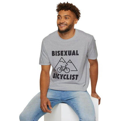 Bisexual (Mountain) Bicyclist  // Unisex Softstyle T-Shirt