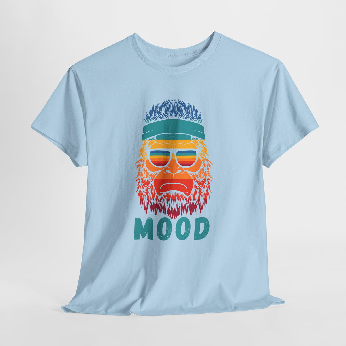 Bigfoot Mood // Retro Mood Unisex Heavy Cotton Tee - Colorful Graphic T-Shirt