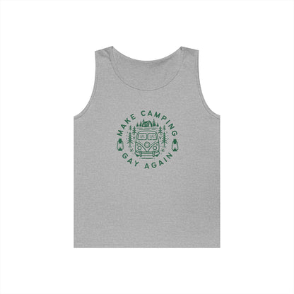 Make Camping Gay Again // Unisex Heavy Cotton Tank Top - Pride Outdoor Apparel