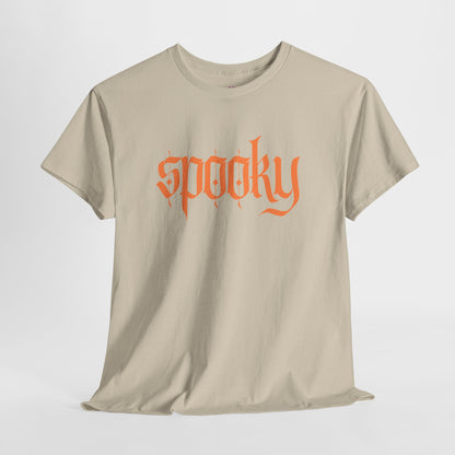 Spooky Unisex Heavy Cotton Tee, Halloween Shirt, Cute Fall T-Shirt, Casual Wear, Gift for Friends, Seasonal Apparel