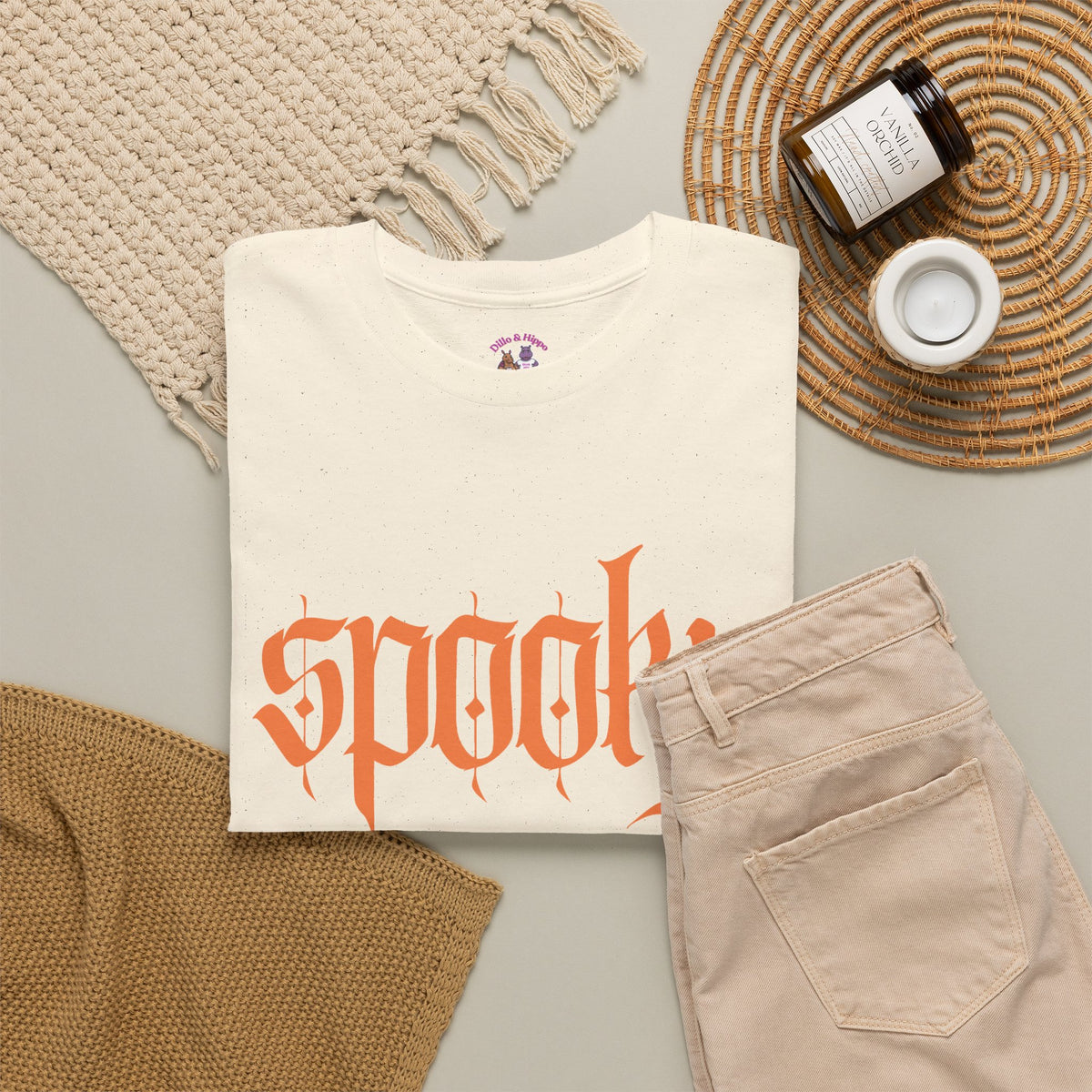Spooky Unisex Heavy Cotton Tee, Halloween Shirt, Cute Fall T-Shirt, Casual Wear, Gift for Friends, Seasonal Apparel