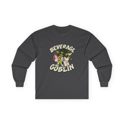 Beverage Goblin Long Sleeve T-Shirt — Cute Retro Drink Lover Tee