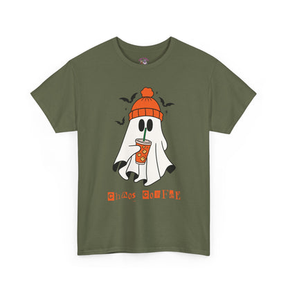 Ghostly Chill Unisex Heavy Cotton Tee, Halloween Shirt, Casual Wear, Fall Fashion, Cute Ghost Tee, Spooky Vibes