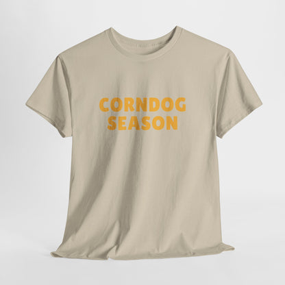 Funny Corndog Season // Unisex Heavy Cotton Tee | Perfect for Food Lovers and Festivals