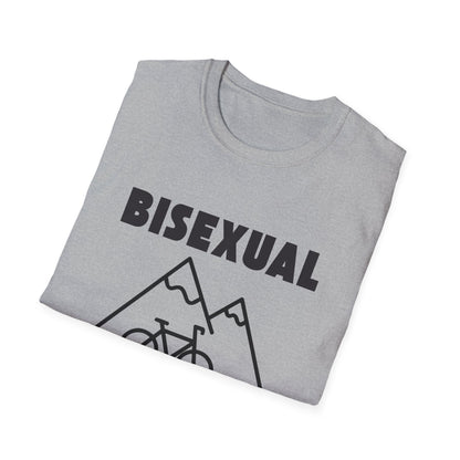 Bisexual (Mountain) Bicyclist  // Unisex Softstyle T-Shirt
