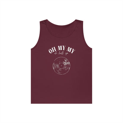 Oh My My Cool Vinyl Record // Unisex Heavy Cotton Tank Top - Graphic Tee