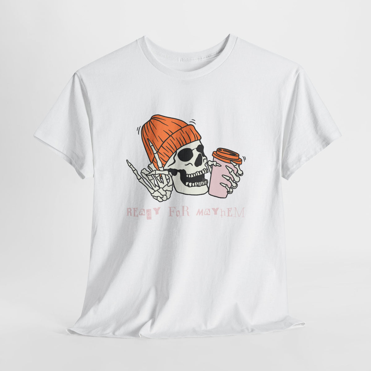 Skull Graphic Tee, Unisex Heavy Cotton, Casual Streetwear, Grunge Aesthetic, Halloween Costume, Gift for Him/Her