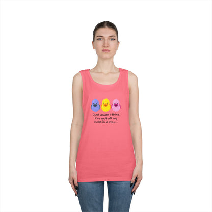 Ducks in a Row // Unisex Heavy Cotton Tank Top