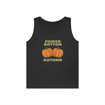 Power Bottom Autumn - Pumpkins // Unisex Heavy Cotton Tank Top - Fall Vibes