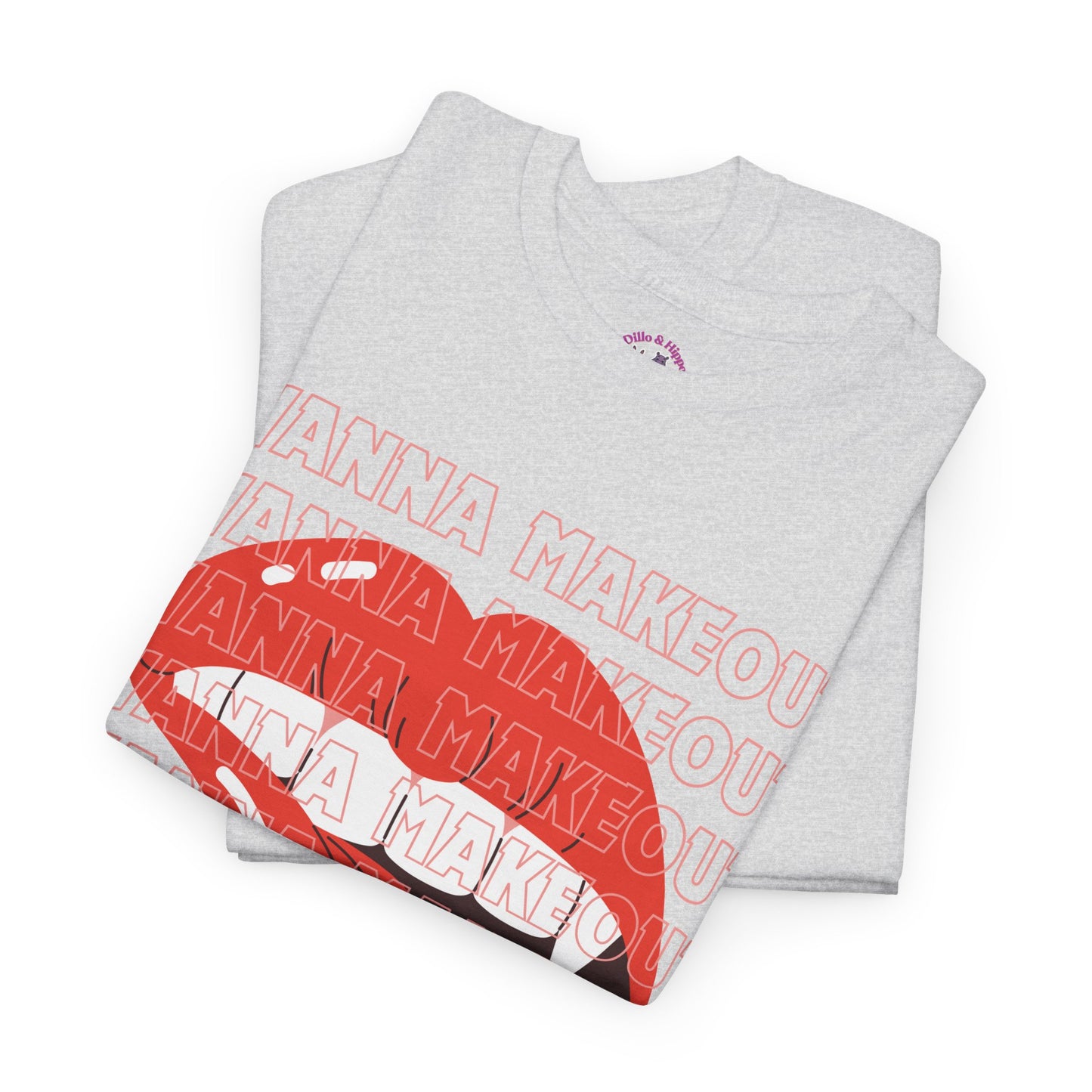 Unisex Heavy Cotton Tee - 'Wanna Makeout' Graphic Tee, Trendy Casual Wear, Perfect for Parties, Fun Couple's Tee