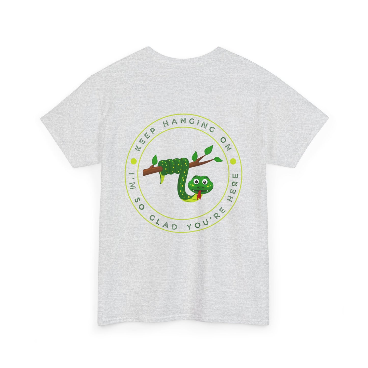 Keep Hanging On - Snake // Unisex Heavy Cotton Tee - Positive Message T-Shirt