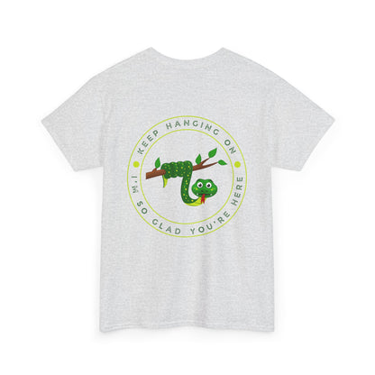 Keep Hanging On - Snake // Unisex Heavy Cotton Tee - Positive Message T-Shirt