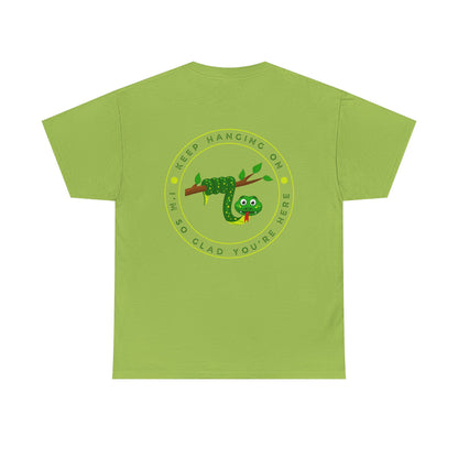 Keep Hanging On - Snake // Unisex Heavy Cotton Tee - Positive Message T-Shirt