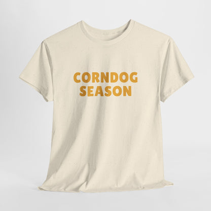 Funny Corndog Season // Unisex Heavy Cotton Tee | Perfect for Food Lovers and Festivals