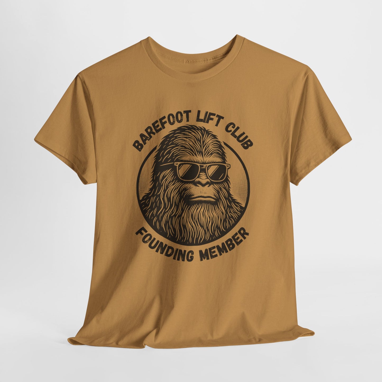 Bigfoot Founding Member of the Barefoot Lift Club // Unisex Heavy Cotton Tee - Founding Member Sasquatch Design
