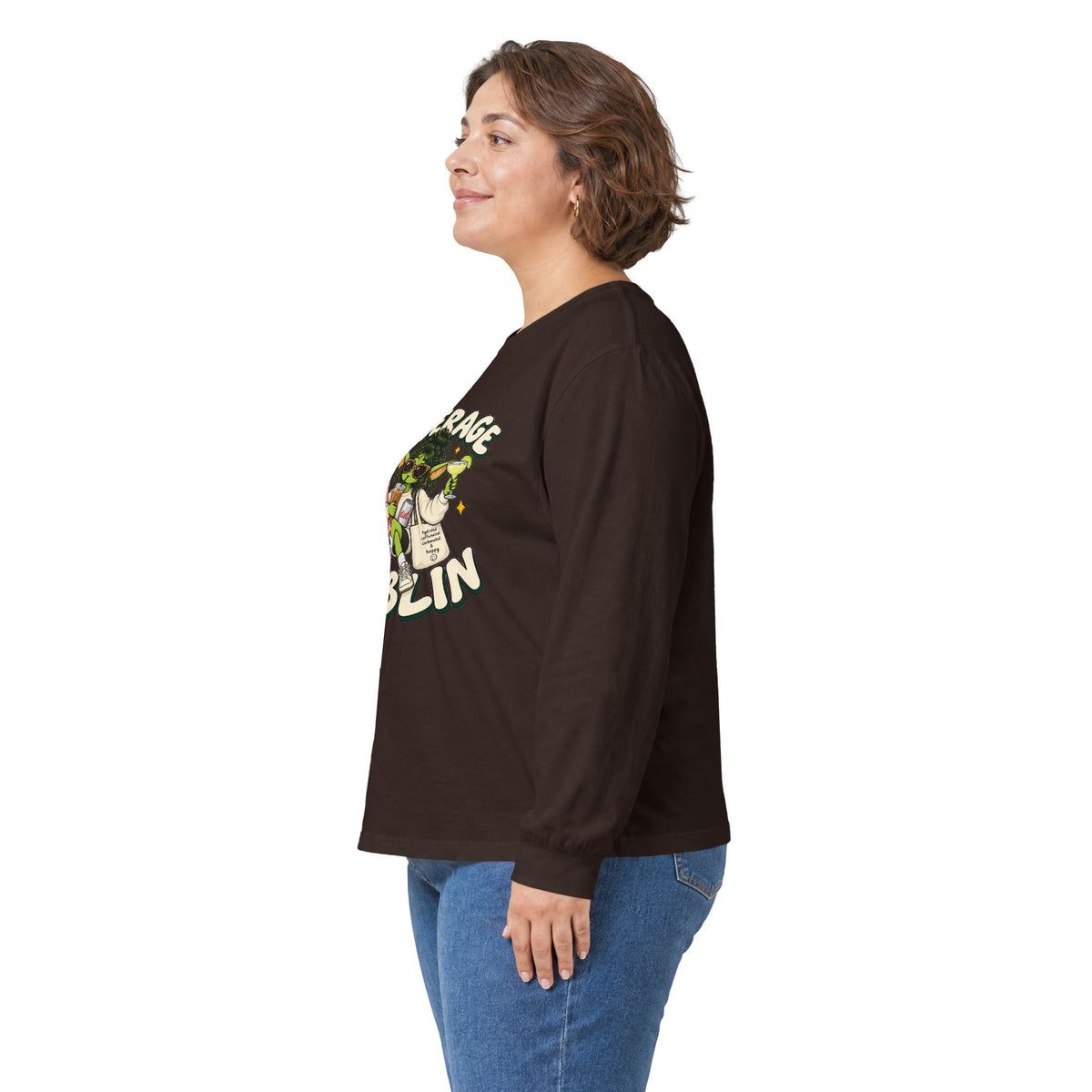 Beverage Goblin Long Sleeve T-Shirt — Cute Retro Drink Lover Tee