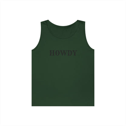 Howdy & Adios // Unisex Heavy Cotton Tank Top - Casual Summer Wear for Outdoors