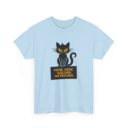 Black Cat with Sign //  Unisex Heavy Cotton Tee