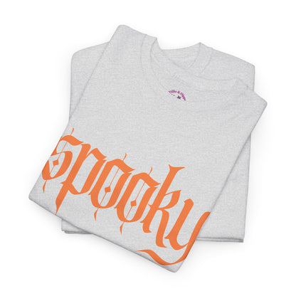 Spooky Unisex Heavy Cotton Tee, Halloween Shirt, Cute Fall T-Shirt, Casual Wear, Gift for Friends, Seasonal Apparel