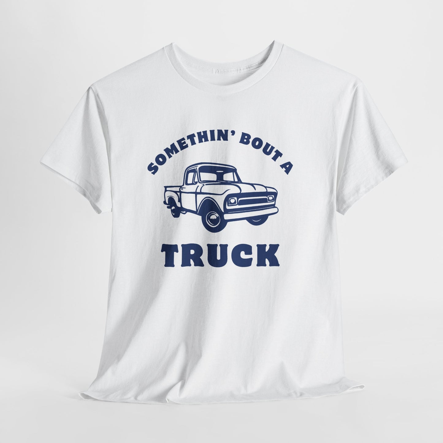 Somethin' Bout a Truck - Navy Pickup // Unisex Heavy Cotton Tee - Perfect for Truck Lovers