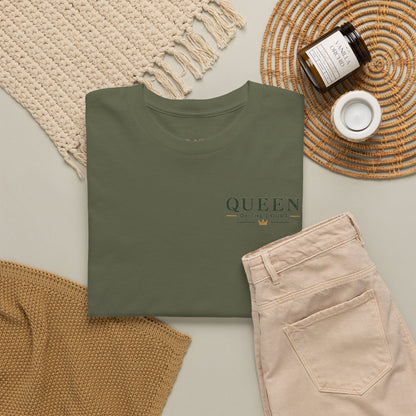Tennis - Queen of the Court - Sleeve Print Vintage Playing Card Graphic T-Shirt