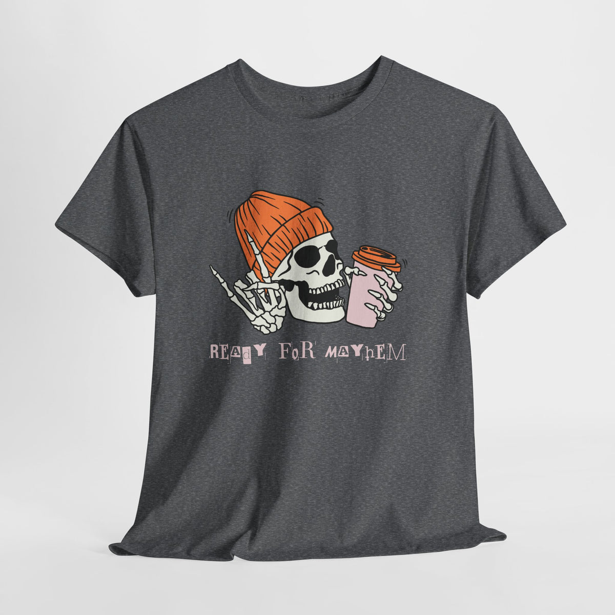 Skull Graphic Tee, Unisex Heavy Cotton, Casual Streetwear, Grunge Aesthetic, Halloween Costume, Gift for Him/Her
