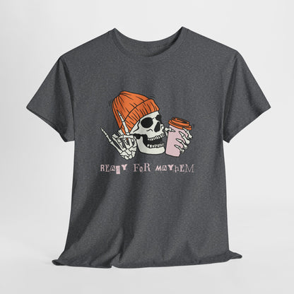 Skull Graphic Tee, Unisex Heavy Cotton, Casual Streetwear, Grunge Aesthetic, Halloween Costume, Gift for Him/Her