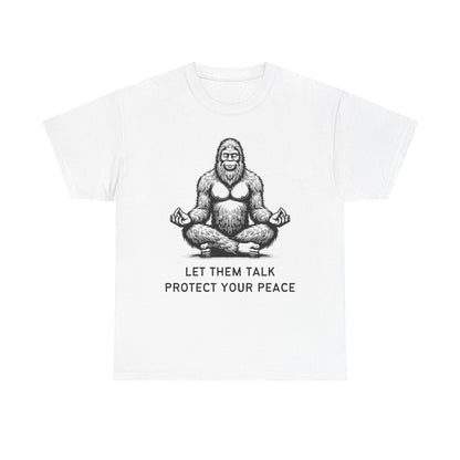 Bigfoot - Protect Your Peace // Unisex Heavy Cotton Tee - Comfortable, Relaxed Fit T-Shirt for Chill Vibes & Mental Health