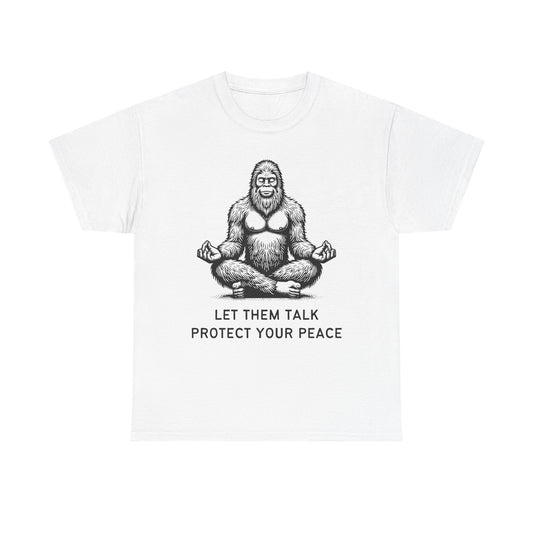 Bigfoot - Protect Your Peace // Unisex Heavy Cotton Tee - Comfortable, Relaxed Fit T-Shirt for Chill Vibes & Mental Health